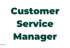 Job Description For a Customer Service Manager