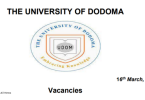 Various Job Opportunities at UDOM