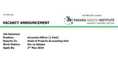 Ifakara Health Institute (IHI) Hiring Accounts Officer