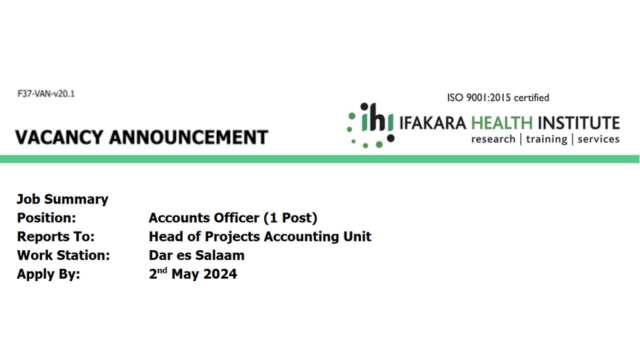 Ifakara Health Institute (IHI) Hiring Accounts Officer