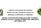 Ratiba ya Mtihani wa Darasa la Saba 2024 NECTA PSLE Examination Timetable 2024 Rollout