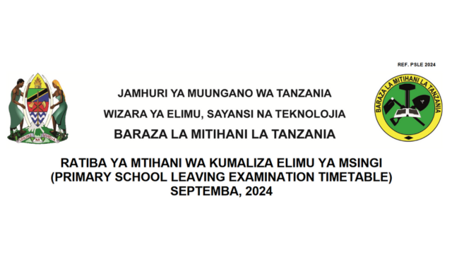 Ratiba ya Mtihani wa Darasa la Saba 2024 NECTA PSLE Examination Timetable 2024 Rollout