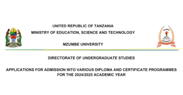 Mzumbe University 2024 Application Out; Apply For Diploma & Certificate Courses