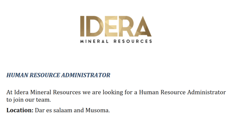 Idera Mineral Resources Limited Hiring Human Resource Administrator