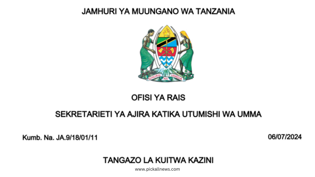 Kuitwa kazini Utumishi (PSR) - July 2024